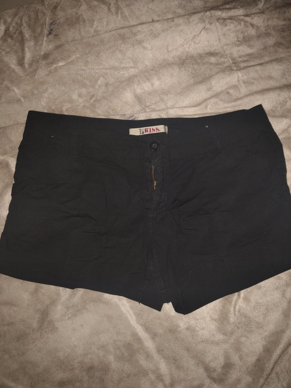 Kiss Black High-Waist Women's Shorts - Picture 1 of 3